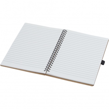 Logo trade promotional gift photo of: Cobble A5 wire-o recycled cardboard notebook with stone paper